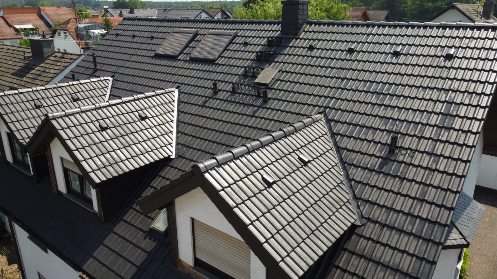 Vorher · Dachbeschichtung